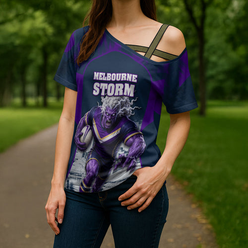 Personalised Sharks Rugby Cross Shoulder Shirt Storm Monster Mascot City Skyline 3D Graphic