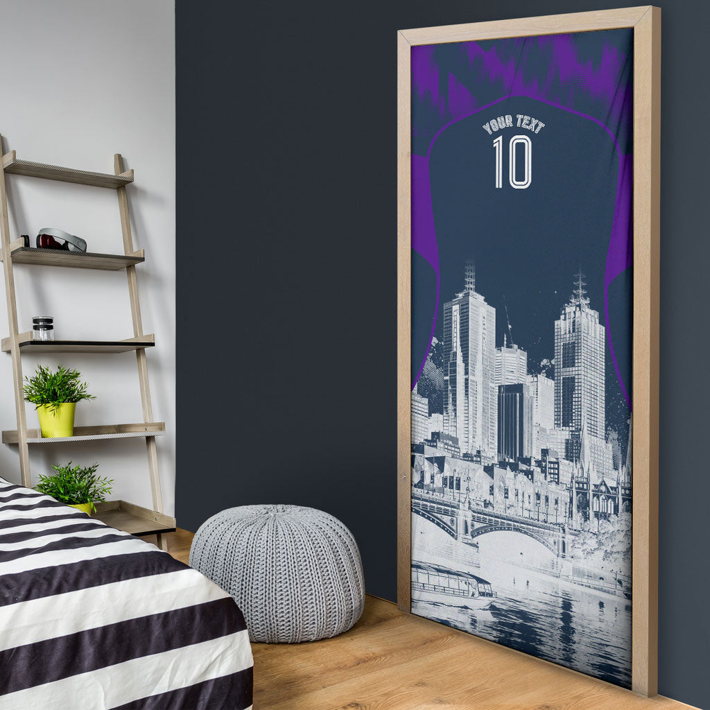 Personalised Sharks Rugby Door Cover Storm Monster Mascot City Skyline 3D Graphic