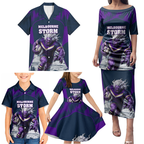 Personalised Sharks Rugby Family Matching Puletasi and Hawaiian Shirt Storm Monster Mascot City Skyline 3D Graphic