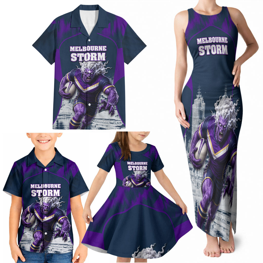 Personalised Sharks Rugby Family Matching Tank Maxi Dress and Hawaiian Shirt Storm Monster Mascot City Skyline 3D Graphic