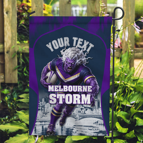 Personalised Sharks Rugby Garden Flag Storm Monster Mascot City Skyline 3D Graphic