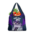 Personalised Sharks Rugby Grocery Bag Storm Monster Mascot City Skyline 3D Graphic
