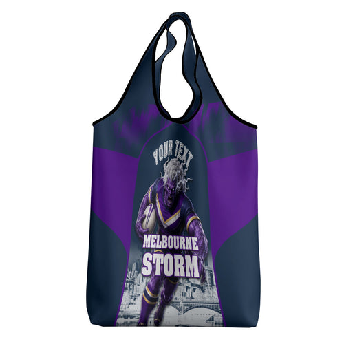Personalised Sharks Rugby Grocery Bag Storm Monster Mascot City Skyline 3D Graphic