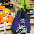 Personalised Sharks Rugby Grocery Bag Storm Monster Mascot City Skyline 3D Graphic