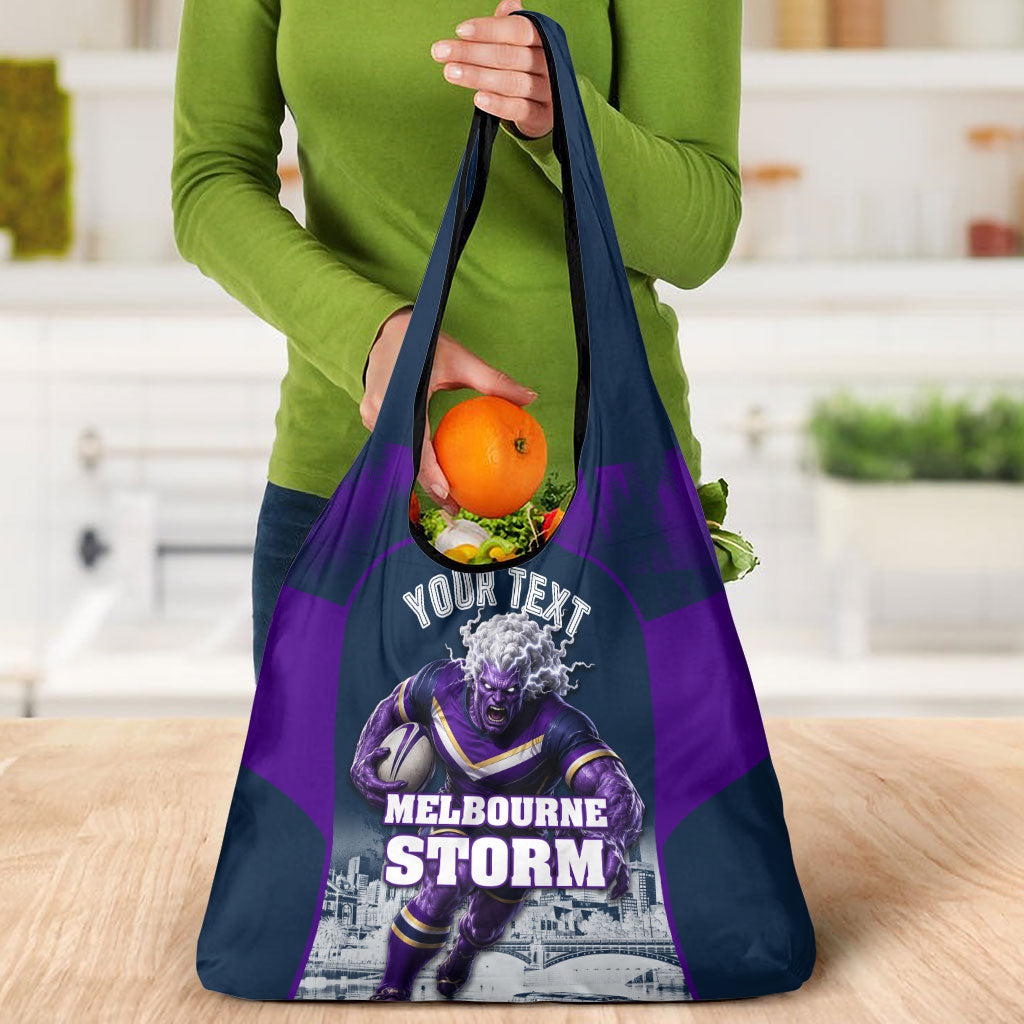 Personalised Sharks Rugby Grocery Bag Storm Monster Mascot City Skyline 3D Graphic