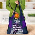 Personalised Sharks Rugby Grocery Bag Storm Monster Mascot City Skyline 3D Graphic