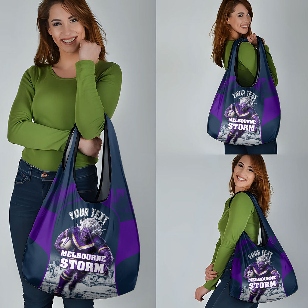 Personalised Sharks Rugby Grocery Bag Storm Monster Mascot City Skyline 3D Graphic