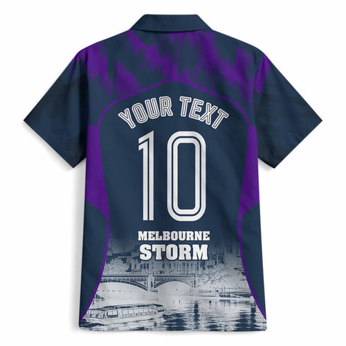 Personalised Sharks Rugby Hawaiian Shirt Storm Monster Mascot City Skyline 3D Graphic