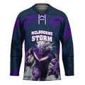 Personalised Sharks Rugby Hockey Jersey Storm Monster Mascot City Skyline 3D Graphic