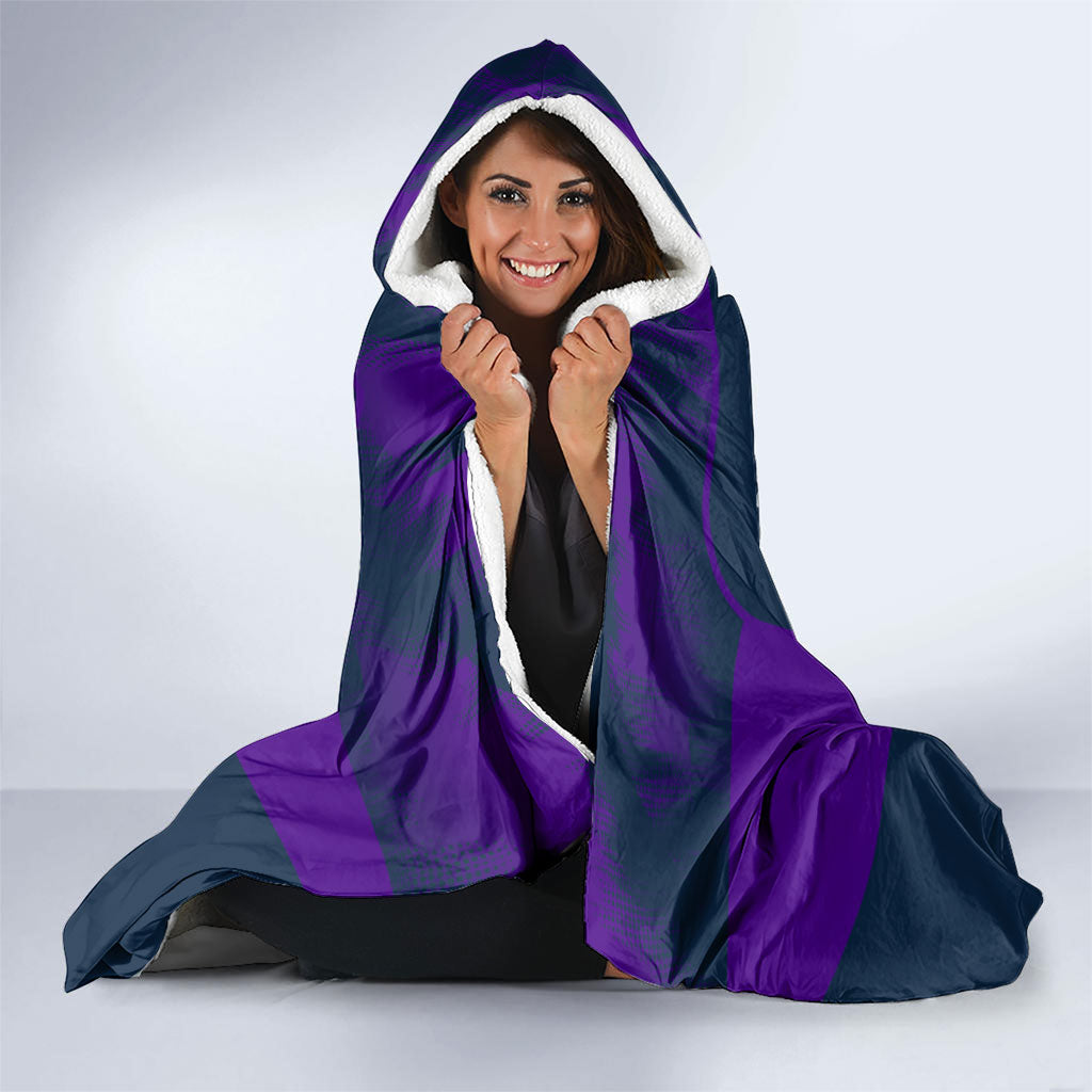 Personalised Sharks Rugby Hooded Blanket Storm Monster Mascot City Skyline 3D Graphic
