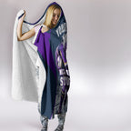 Personalised Sharks Rugby Hooded Blanket Storm Monster Mascot City Skyline 3D Graphic