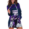 Personalised Sharks Rugby Hoodie Dress Storm Monster Mascot City Skyline 3D Graphic