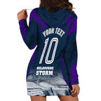 Personalised Sharks Rugby Hoodie Dress Storm Monster Mascot City Skyline 3D Graphic