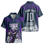 Personalised Sharks Rugby Kid Hawaiian Shirt Storm Monster Mascot City Skyline 3D Graphic