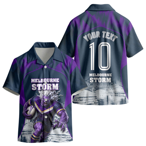 Personalised Sharks Rugby Kid Hawaiian Shirt Storm Monster Mascot City Skyline 3D Graphic