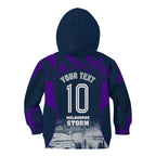 Personalised Sharks Rugby Kid Hoodie Storm Monster Mascot City Skyline 3D Graphic