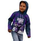 Personalised Sharks Rugby Kid Hoodie Storm Monster Mascot City Skyline 3D Graphic