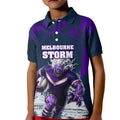 Personalised Sharks Rugby Kid Polo Shirt Storm Monster Mascot City Skyline 3D Graphic