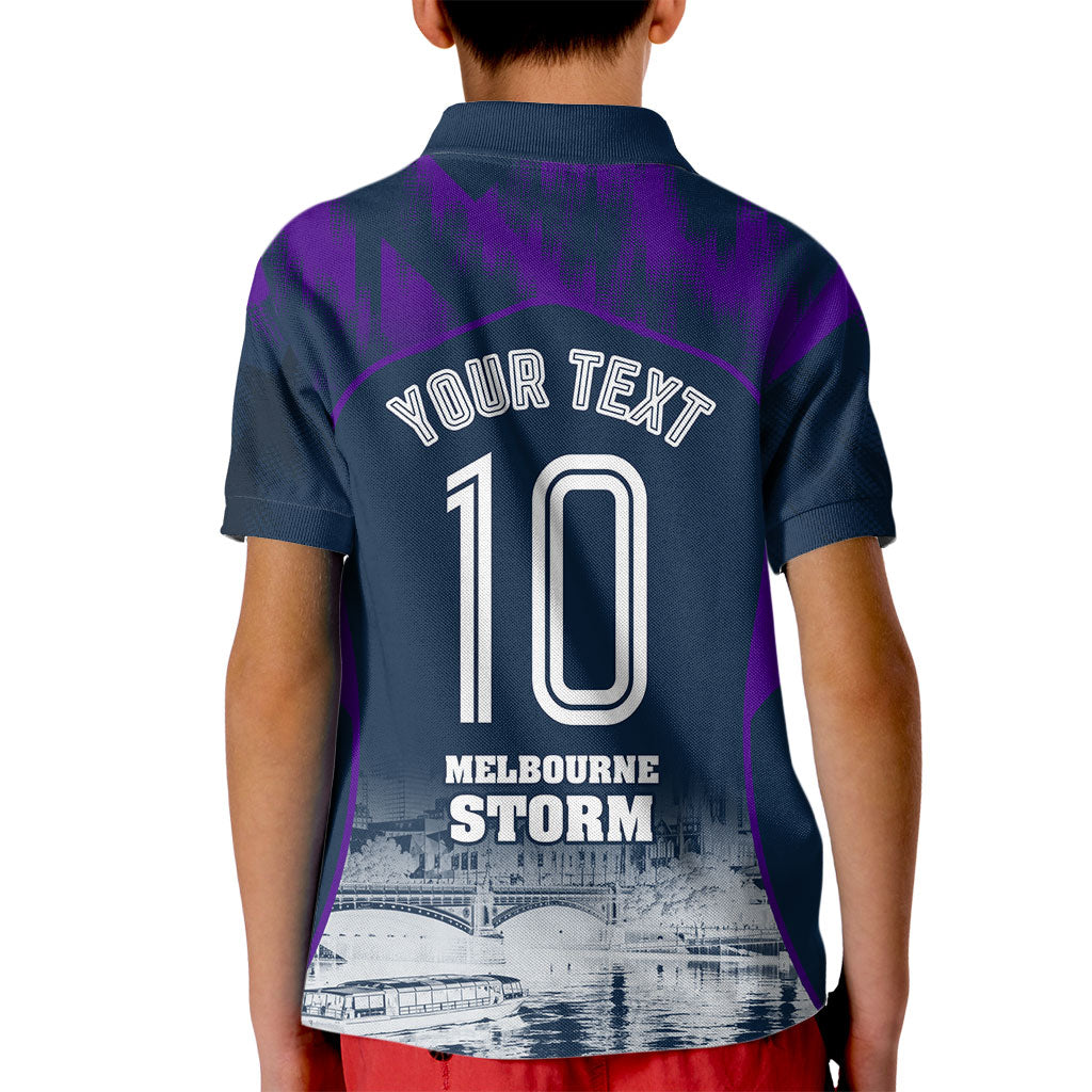 Personalised Sharks Rugby Kid Polo Shirt Storm Monster Mascot City Skyline 3D Graphic