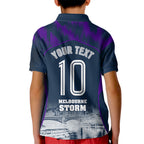 Personalised Sharks Rugby Kid Polo Shirt Storm Monster Mascot City Skyline 3D Graphic
