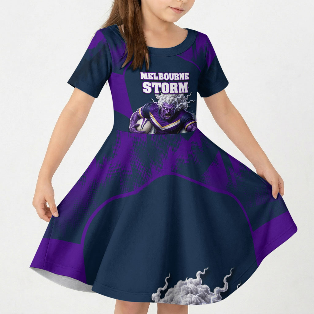 Personalised Sharks Rugby Kid Short Sleeve Dress Storm Monster Mascot City Skyline 3D Graphic