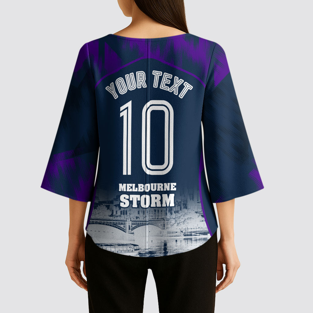 Personalised Sharks Rugby Kimono Sleeve Blouse Storm Monster Mascot City Skyline 3D Graphic