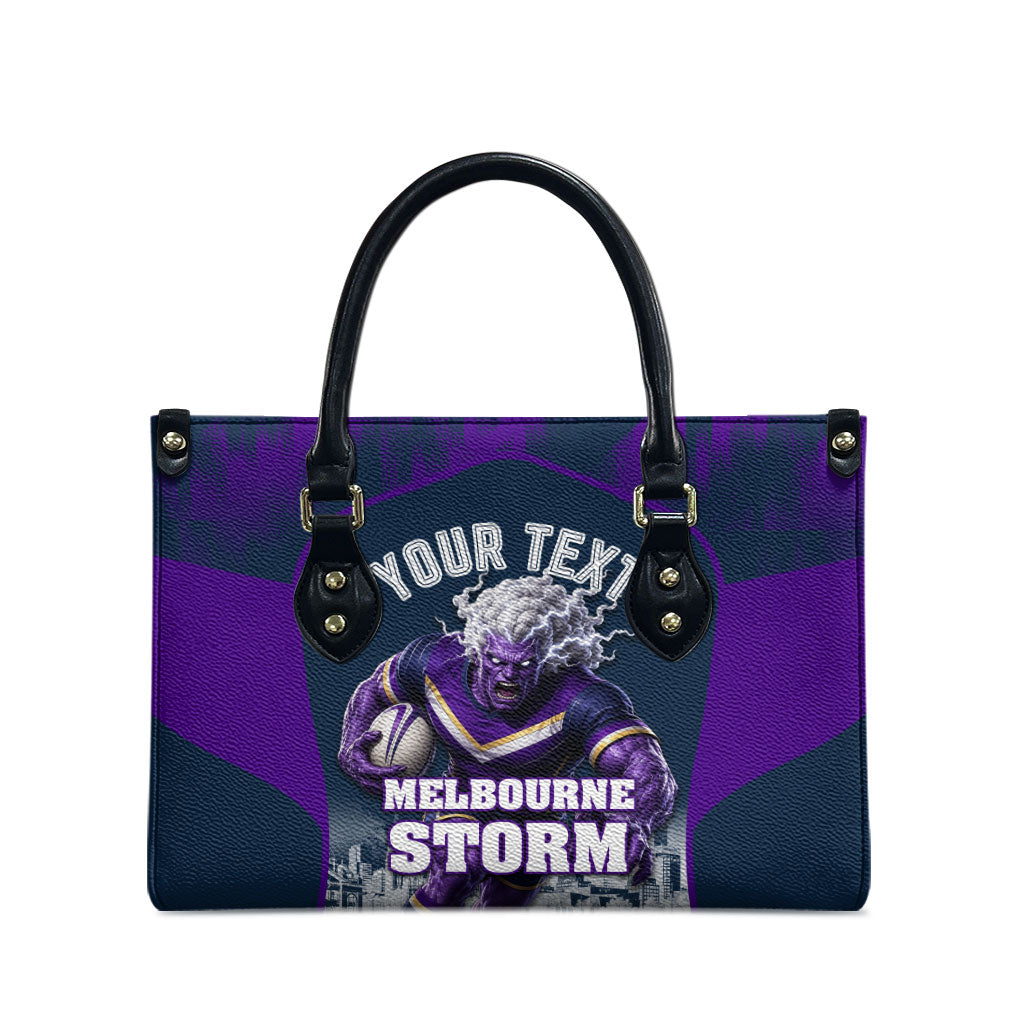 Personalised Sharks Rugby Leather Bag Storm Monster Mascot City Skyline 3D Graphic