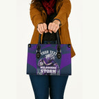 Personalised Sharks Rugby Leather Bag Storm Monster Mascot City Skyline 3D Graphic