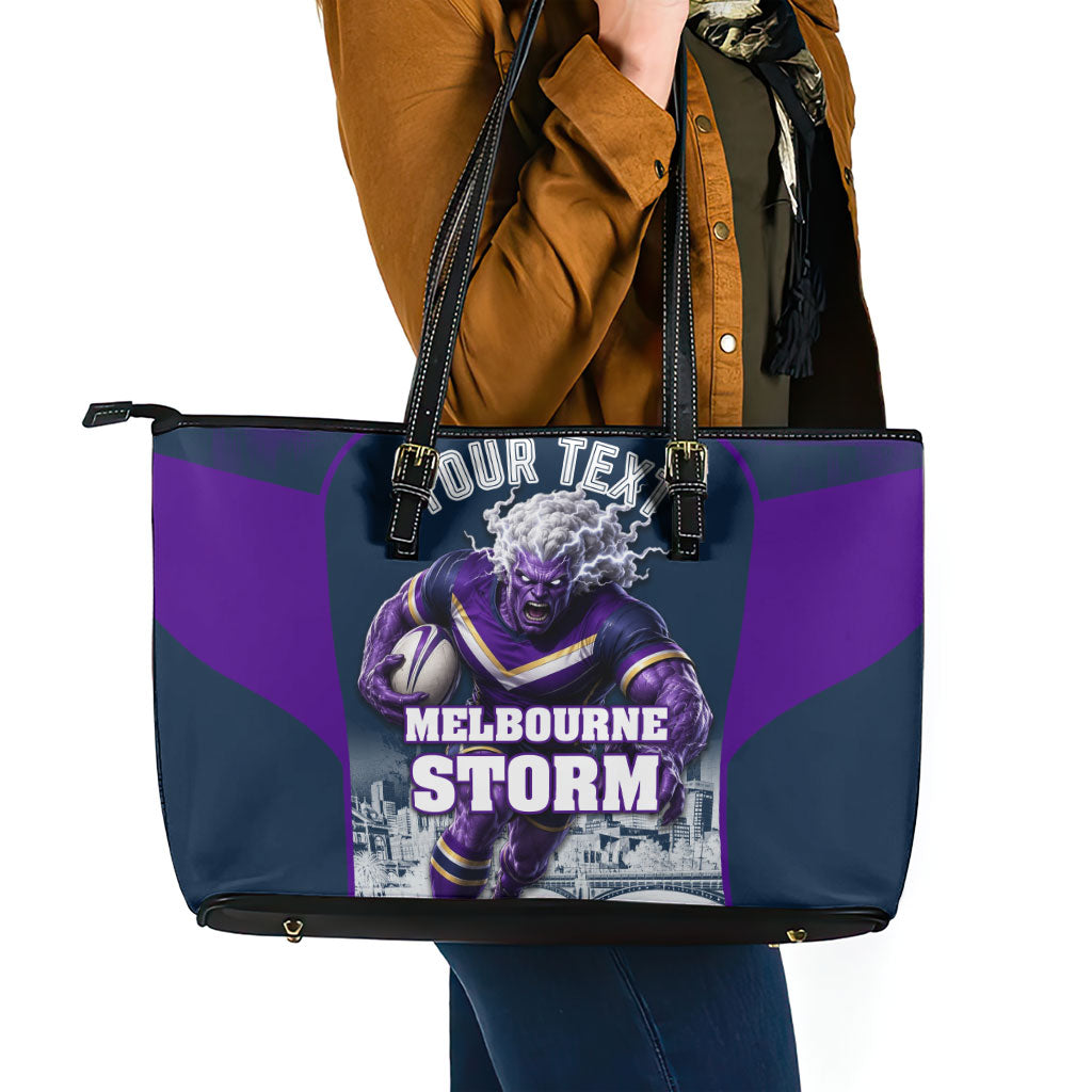 Personalised Sharks Rugby Leather Tote Bag Storm Monster Mascot City Skyline 3D Graphic