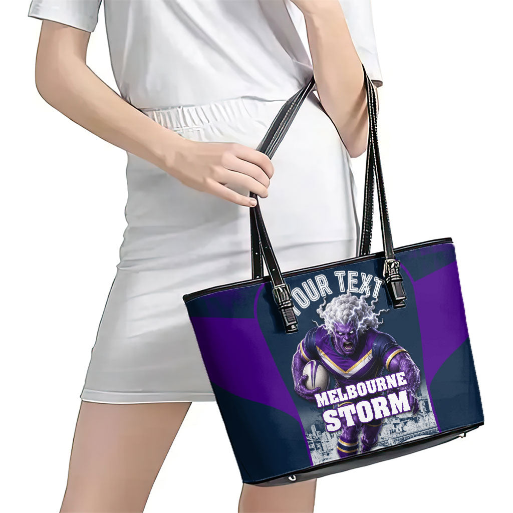 Personalised Sharks Rugby Leather Tote Bag Storm Monster Mascot City Skyline 3D Graphic