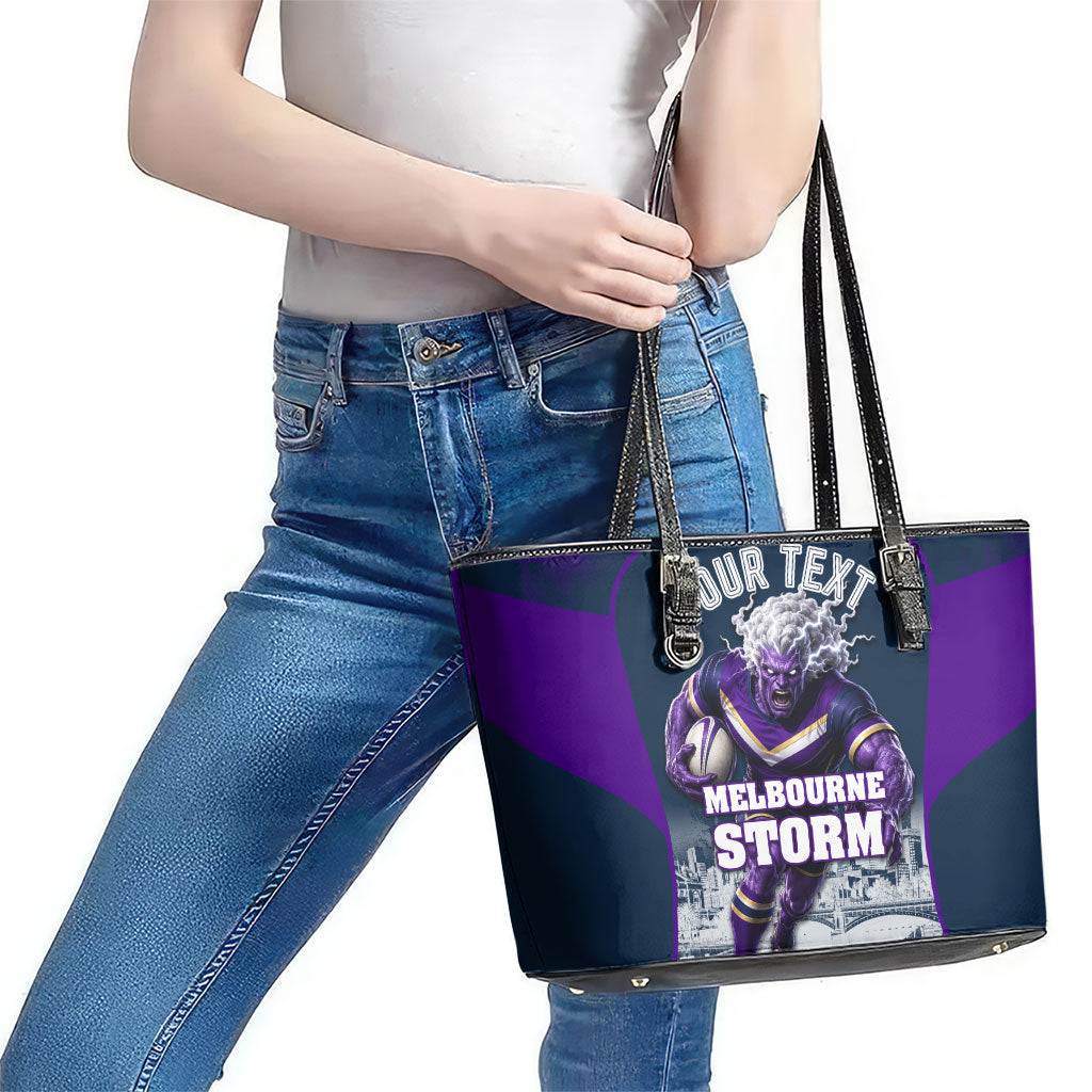 Personalised Sharks Rugby Leather Tote Bag Storm Monster Mascot City Skyline 3D Graphic