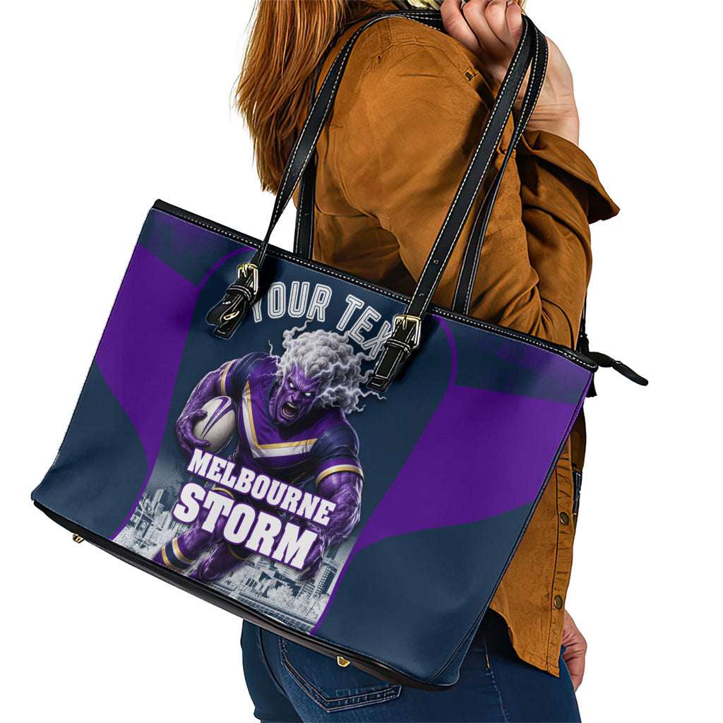 Personalised Sharks Rugby Leather Tote Bag Storm Monster Mascot City Skyline 3D Graphic