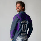 Personalised Sharks Rugby Long Sleeve Polo Shirt Storm Monster Mascot City Skyline 3D Graphic