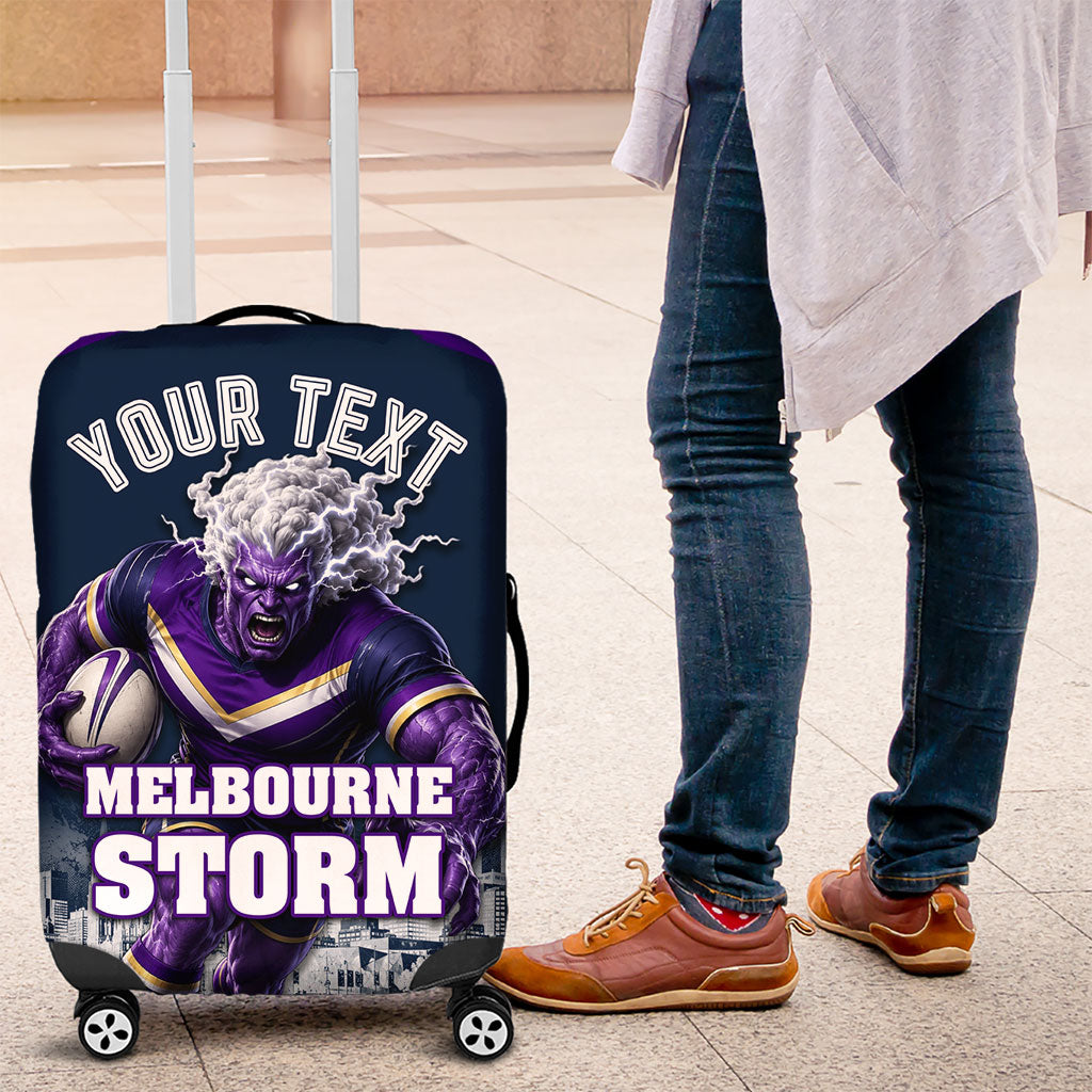 Personalised Sharks Rugby Luggage Cover Storm Monster Mascot City Skyline 3D Graphic