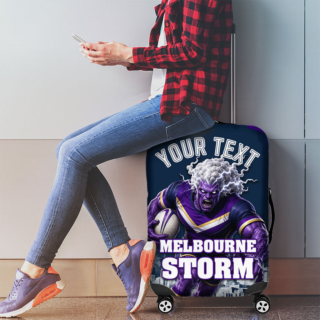 Personalised Sharks Rugby Luggage Cover Storm Monster Mascot City Skyline 3D Graphic