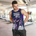 Personalised Sharks Rugby Men Tank Top Storm Monster Mascot City Skyline 3D Graphic