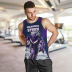 Personalised Sharks Rugby Men Tank Top Storm Monster Mascot City Skyline 3D Graphic