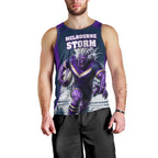 Personalised Sharks Rugby Men Tank Top Storm Monster Mascot City Skyline 3D Graphic