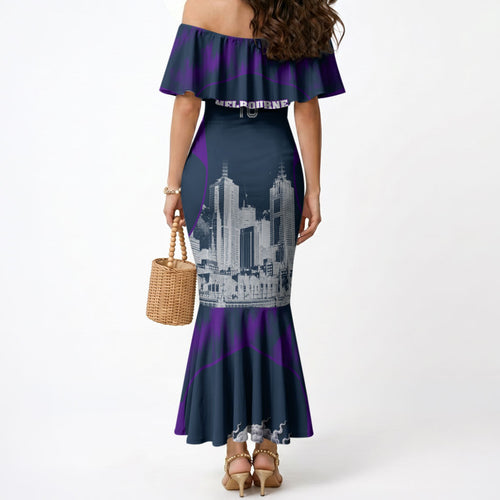 Personalised Sharks Rugby Mermaid Dress Storm Monster Mascot City Skyline 3D Graphic