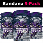Personalised Sharks Rugby Neck Gaiter Storm Monster Mascot City Skyline 3D Graphic