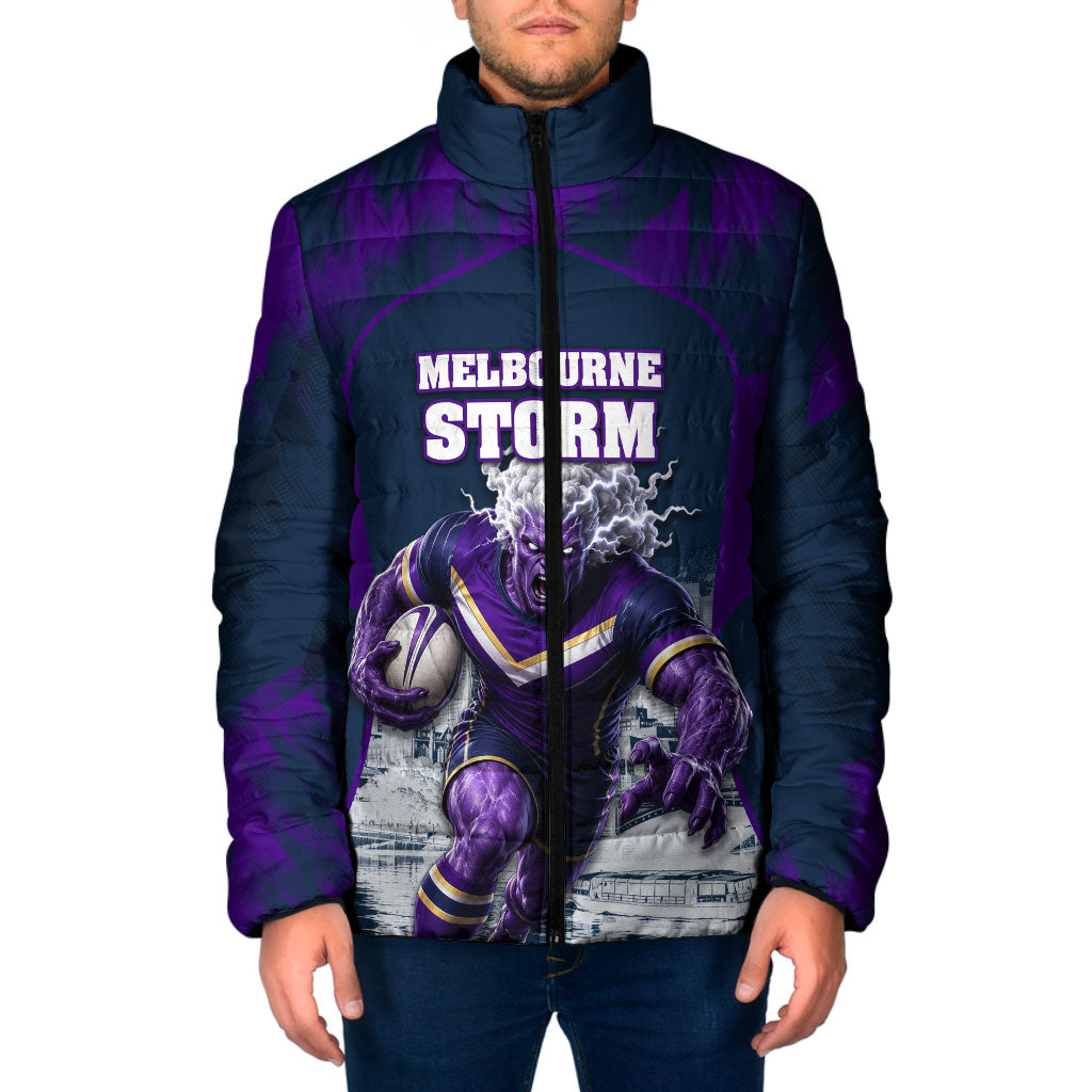 Personalised Sharks Rugby Padded Jacket Storm Monster Mascot City Skyline 3D Graphic