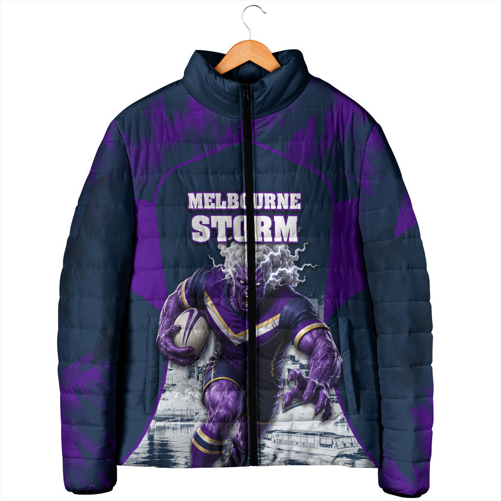 Personalised Sharks Rugby Padded Jacket Storm Monster Mascot City Skyline 3D Graphic