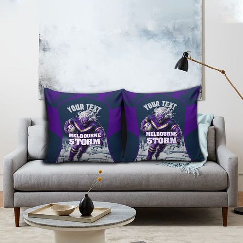 Personalised Sharks Rugby Pillow Cover Storm Monster Mascot City Skyline 3D Graphic
