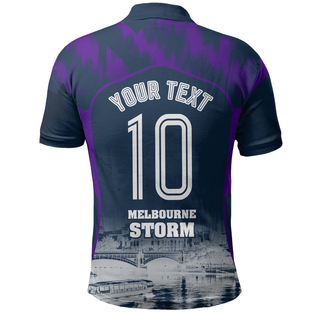 Personalised Sharks Rugby Polo Shirt Storm Monster Mascot City Skyline 3D Graphic