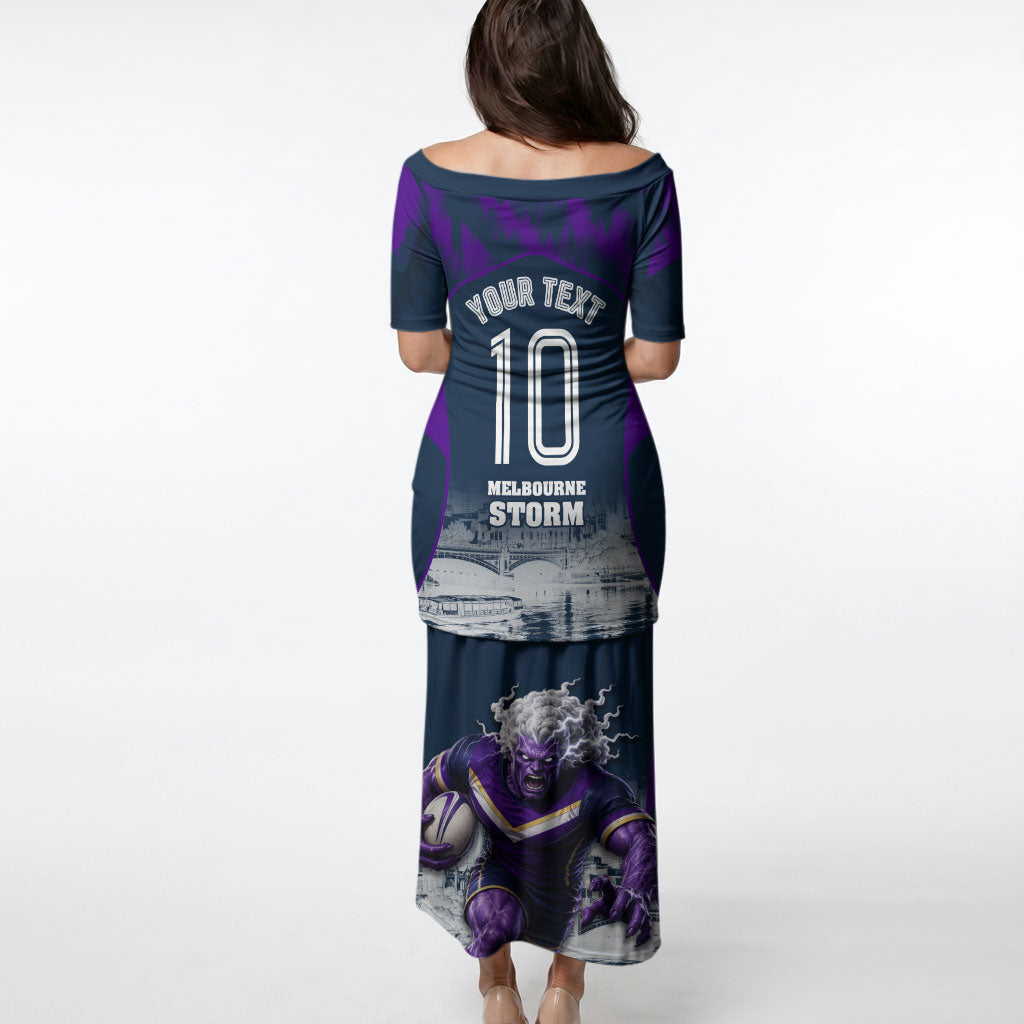 Personalised Sharks Rugby Puletasi Storm Monster Mascot City Skyline 3D Graphic
