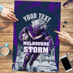 Personalised Sharks Rugby Puzzle Storm Monster Mascot City Skyline 3D Graphic