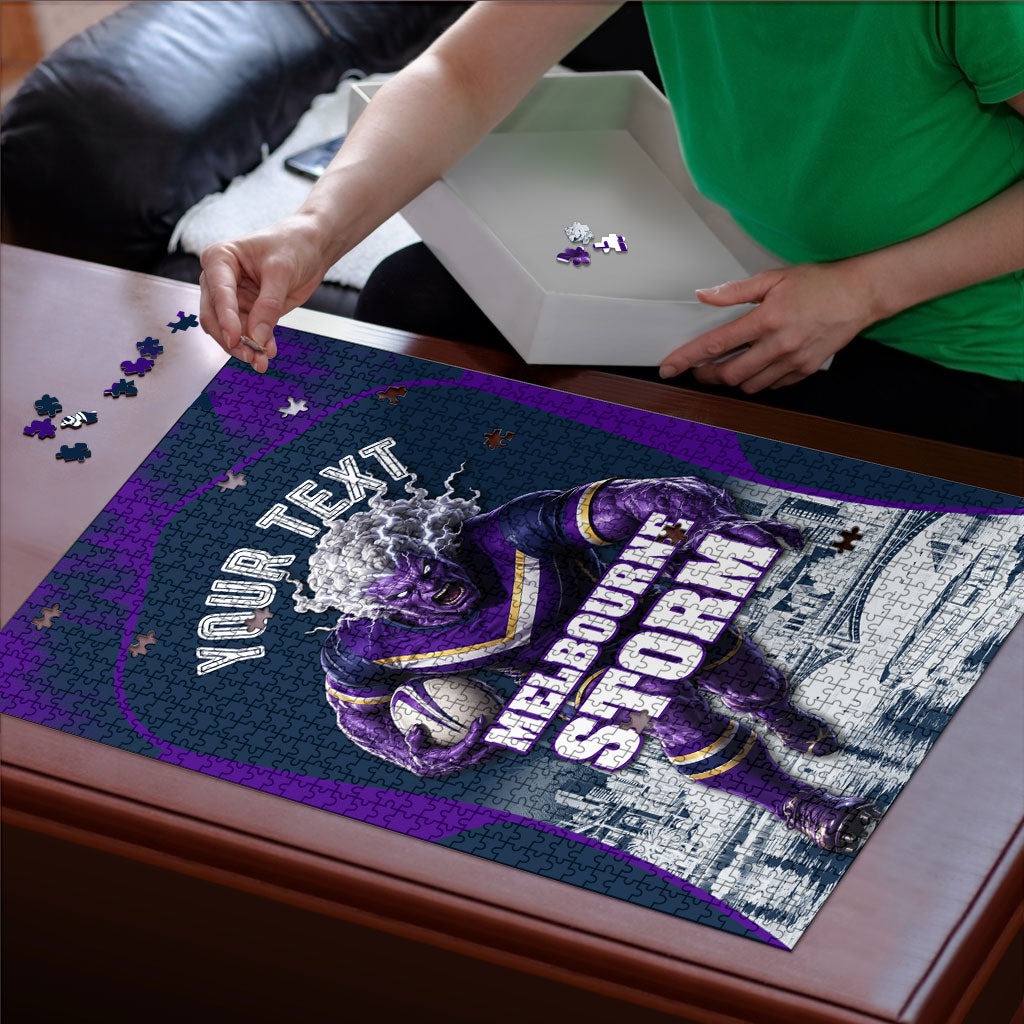 Personalised Sharks Rugby Puzzle Storm Monster Mascot City Skyline 3D Graphic