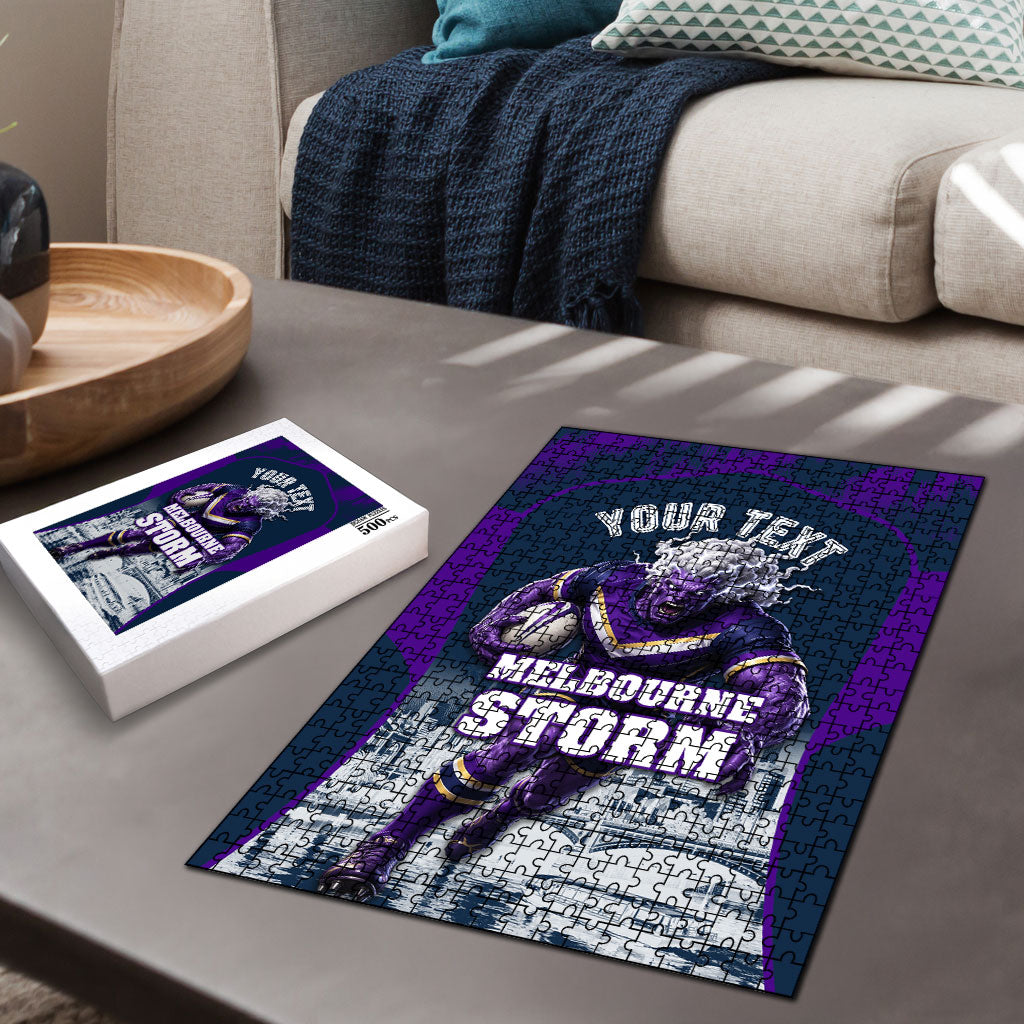 Personalised Sharks Rugby Puzzle Storm Monster Mascot City Skyline 3D Graphic