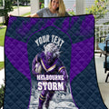 Personalised Sharks Rugby Quilt Storm Monster Mascot City Skyline 3D Graphic