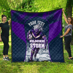 Personalised Sharks Rugby Quilt Storm Monster Mascot City Skyline 3D Graphic
